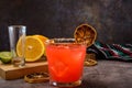 Original vampire, traditional mexican cocktail and its ingredients Royalty Free Stock Photo