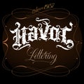 Havoc lettering Royalty Free Stock Photo