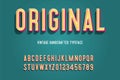 Original vintage handcrafted 3d alphabet. vector illustration