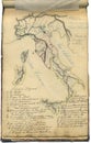Original vintage map of Italy Royalty Free Stock Photo
