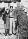 Original 1970 vintage photo. Italian young couple. Male and female.