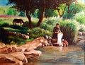 Original Washerwoman painting