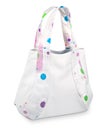 Original white handbag with color applications