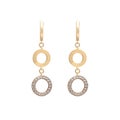 Original golden circle shape earrings with diamonds