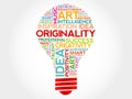 Originality bulb word cloud Royalty Free Stock Photo