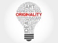 Originality bulb word cloud Royalty Free Stock Photo