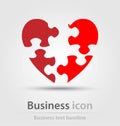 Originally created puzzle heart business icon