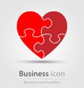 Originally created puzzle heart business icon