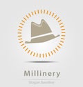 Originally created millinery vector business icon