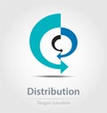 Originally created distribution vector business icon