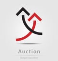 Originally created red and black auction business icon