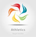 Originally designed colorful athletics business icon