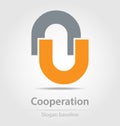 Originally designed vector cooperation business icon