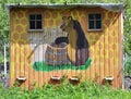 Originally painted beekeeping house Royalty Free Stock Photo