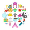 Originative icons set, cartoon style Royalty Free Stock Photo