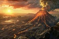 The Origins of Life: Exploring Earth's Beginnings created with Generative AI technology