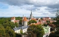Architecture of historic buildings in old town Tallinn, Estonia
