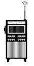 Origional old style radio isolated on white illustration Royalty Free Stock Photo
