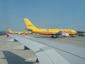 DHL Deutsche post aircrafts parked at the airport