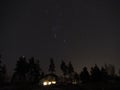 Orion constellation and Sirius star on night sky