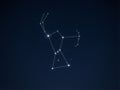 Orion Constellation Star Map with Geometric Connecting Lines in Night Sky Royalty Free Stock Photo