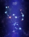 Orion the hunter constellation on a starry space background Royalty Free Stock Photo