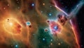 The Orion Nebula And Its Companion Stars Royalty Free Stock Photo