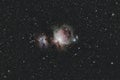 Orion Nebula, located underneath the renowned Orion's Belt constellation in the night sky Royalty Free Stock Photo