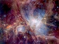 The Orion Nebula M42 in different kind of lights: natural, with filter, in deep infrared Royalty Free Stock Photo