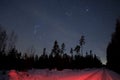 Orion stars observingn over field in Latvia