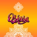 Orissa Handwritten stock lettering typography. States of India.