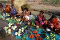 Orissa's tribal people at weekly market Royalty Free Stock Photo