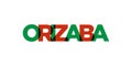 Orizaba in the Mexico emblem. The design features a geometric style, vector illustration with bold typography in a modern font.