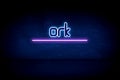 Ork - blue neon announcement signboard