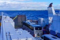 Orkney ferry with vehicles, in St Margarets Hope Royalty Free Stock Photo