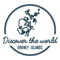 Orkney Islands Map Outline. Vintage Discover the.