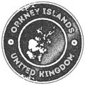 Orkney Islands map vintage stamp.