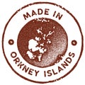 Orkney Islands map vintage stamp.