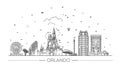 Orlando architecture line skyline illustration Royalty Free Stock Photo