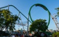 People upside down on Hulk Roller Coaster