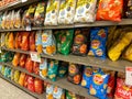 A display of Lays potato chips on a display shelf of a Publix Grocery Store Royalty Free Stock Photo