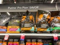 A display of Purina Pro Plan Savor Dog Food at a Petsmart Superstore