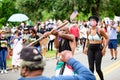 Orlando, FL, USA - JUNE 19, 2020: Black Lives Matter. Many american people went to peaceful protests in the US against