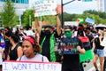 Orlando, FL, USA - JUNE 19, 2020: Funny Obama poster in a demonstration. People and politics. US President joke.