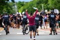 Orlando, FL, USA - JUNE 19, 2020: Police and protesters.The protests have spread to cities across the United States