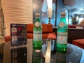 A Pellegrino water at an indoor bar on the MSC Cruise Ship Divina