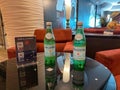 A Pellegrino water at an indoor bar on the MSC Cruise Ship Divina