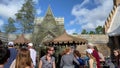 People walking in into the new Hagrids ride at Universal Studios Orlando, Florida