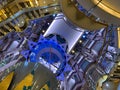 The decorative staircase on the Royal Caribbean Cruise Ship Mariner of the Seas in Port Ca