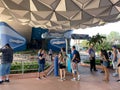 Spaceship Earth theme park ride entrance at Disney World EPCOT park Royalty Free Stock Photo